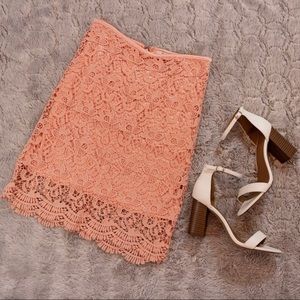 Forever 21 pink crochet skirt